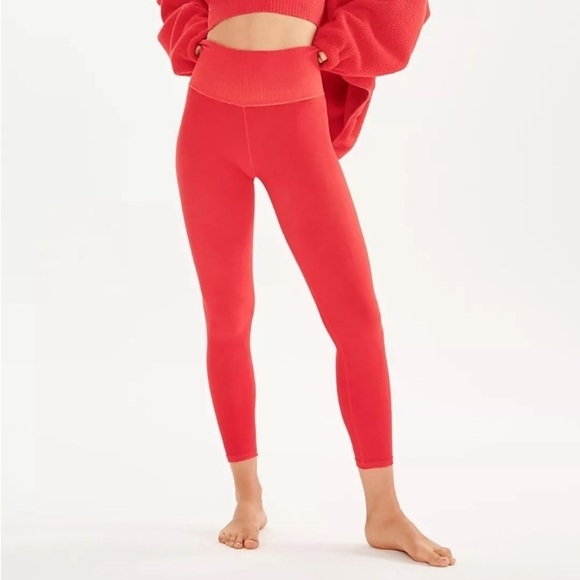 Free People Pants - FRER PEOPLE Good Karma Red Leggings In Red XS/S NEW